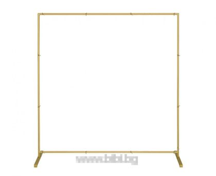 Квадратна стойка / арка за фонова стена или балони  Златна 210 x 210 см.
