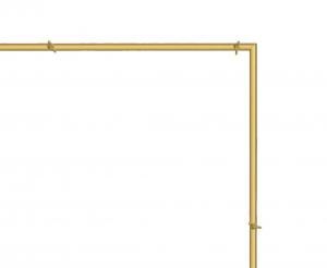 Квадратна стойка / арка за фонова стена или балони  Златна 210 x 210 см.